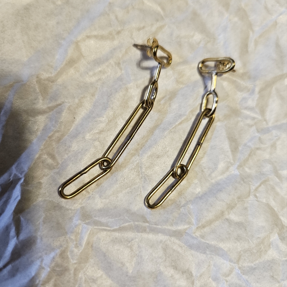 Mulxiply Collaborative Loop Dangle Earrings Brass - image 1